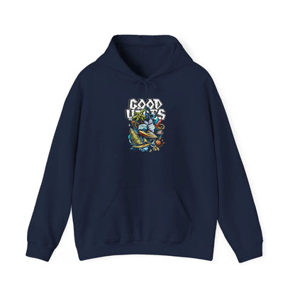 Good Vibes Graffiti Hoodie Sweatshirt, Cozy, Casual Gift, Relaxation Apparel Printify Good Vibes Graffiti Hoodie Sweatshirt, Cozy, Casual Gift, Relaxation Apparel Printify