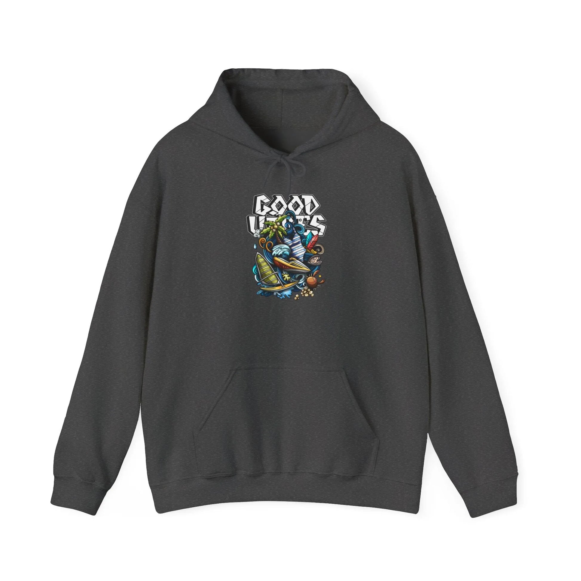 Good Vibes Graffiti Hoodie Sweatshirt, Cozy, Casual Gift, Relaxation Apparel Printify Good Vibes Graffiti Hoodie Sweatshirt, Cozy, Casual Gift, Relaxation Apparel Printify