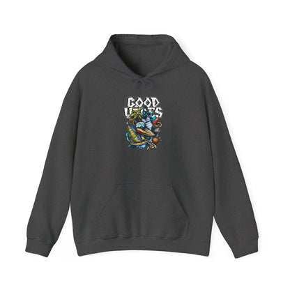 Good Vibes Graffiti Hoodie Sweatshirt, Cozy, Casual Gift, Relaxation Apparel Printify Good Vibes Graffiti Hoodie Sweatshirt, Cozy, Casual Gift, Relaxation Apparel Printify