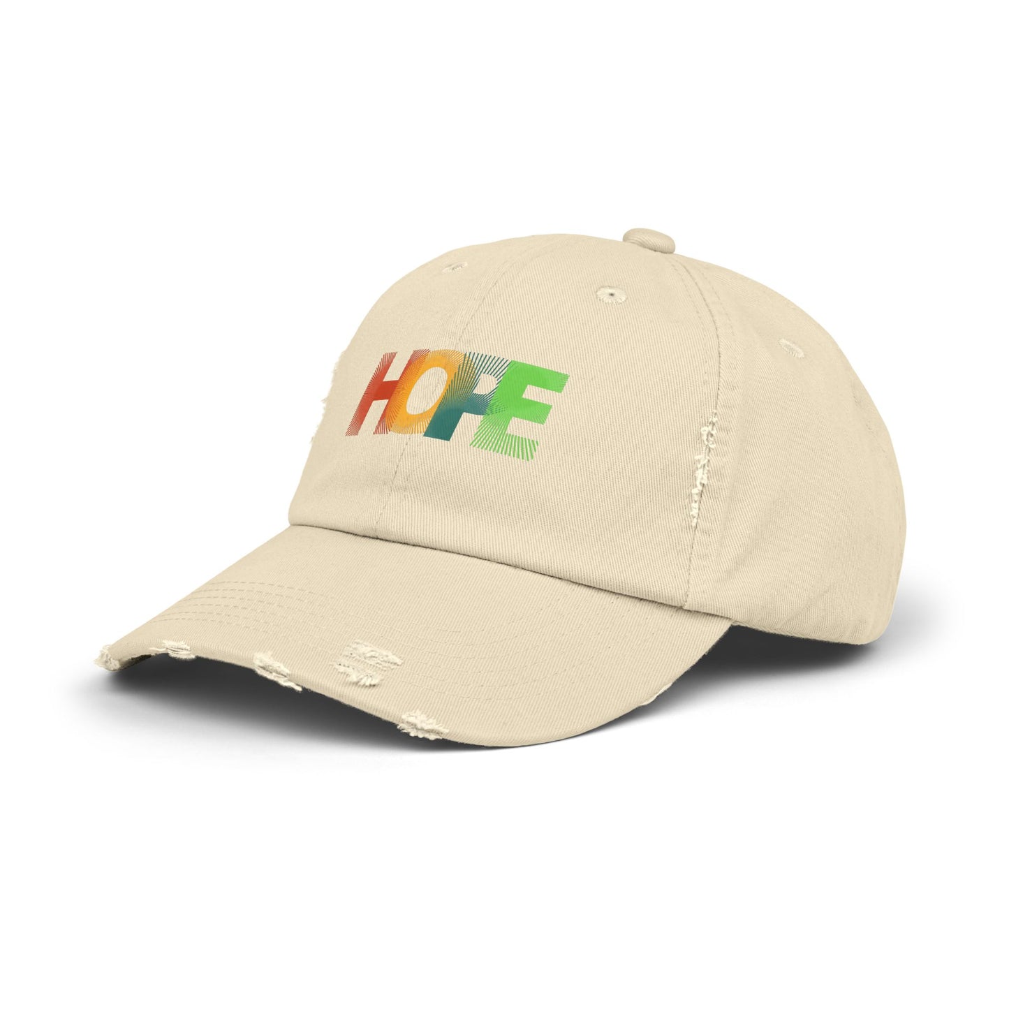 Unisex Distressed Cap with 'HOPE' Design - Trendy Adjustable Hat for Everyday Wear
