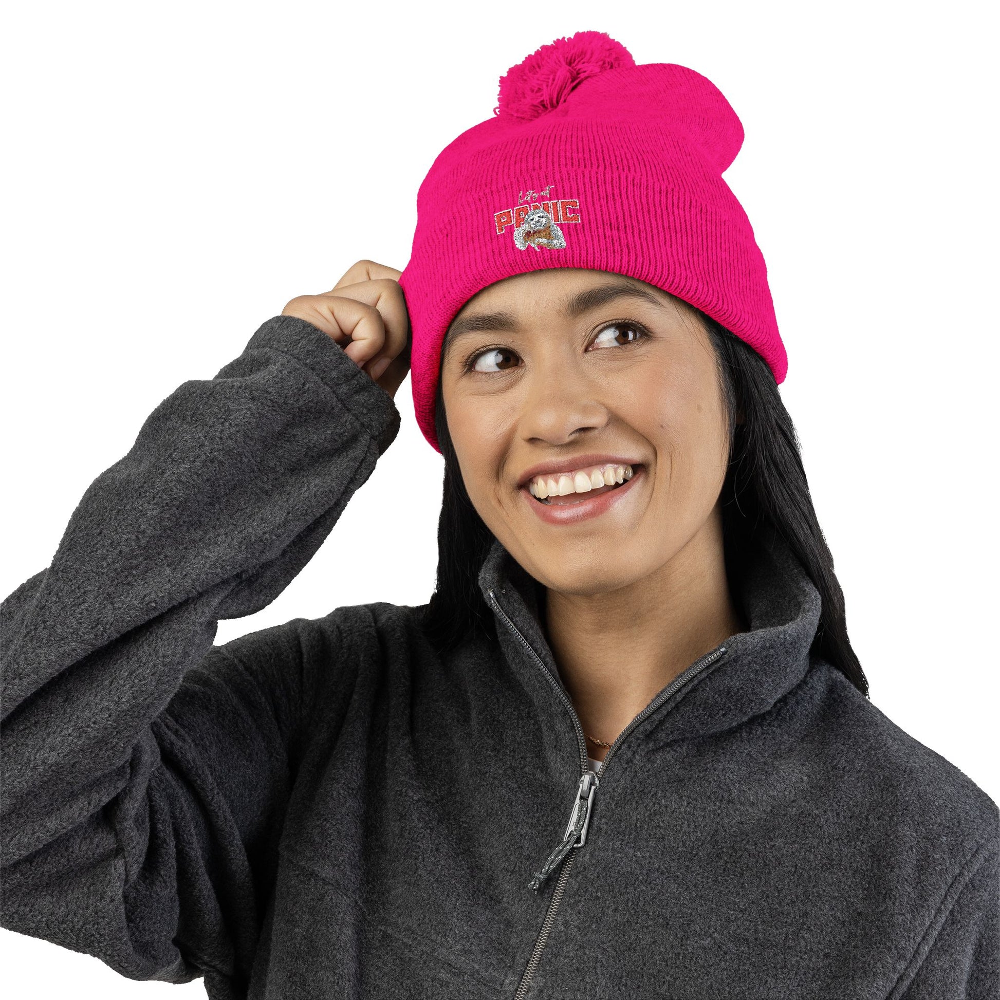 Cozy Embroidered Pom-Pom Cap | Winter Hat, Fashion Accessory Printify