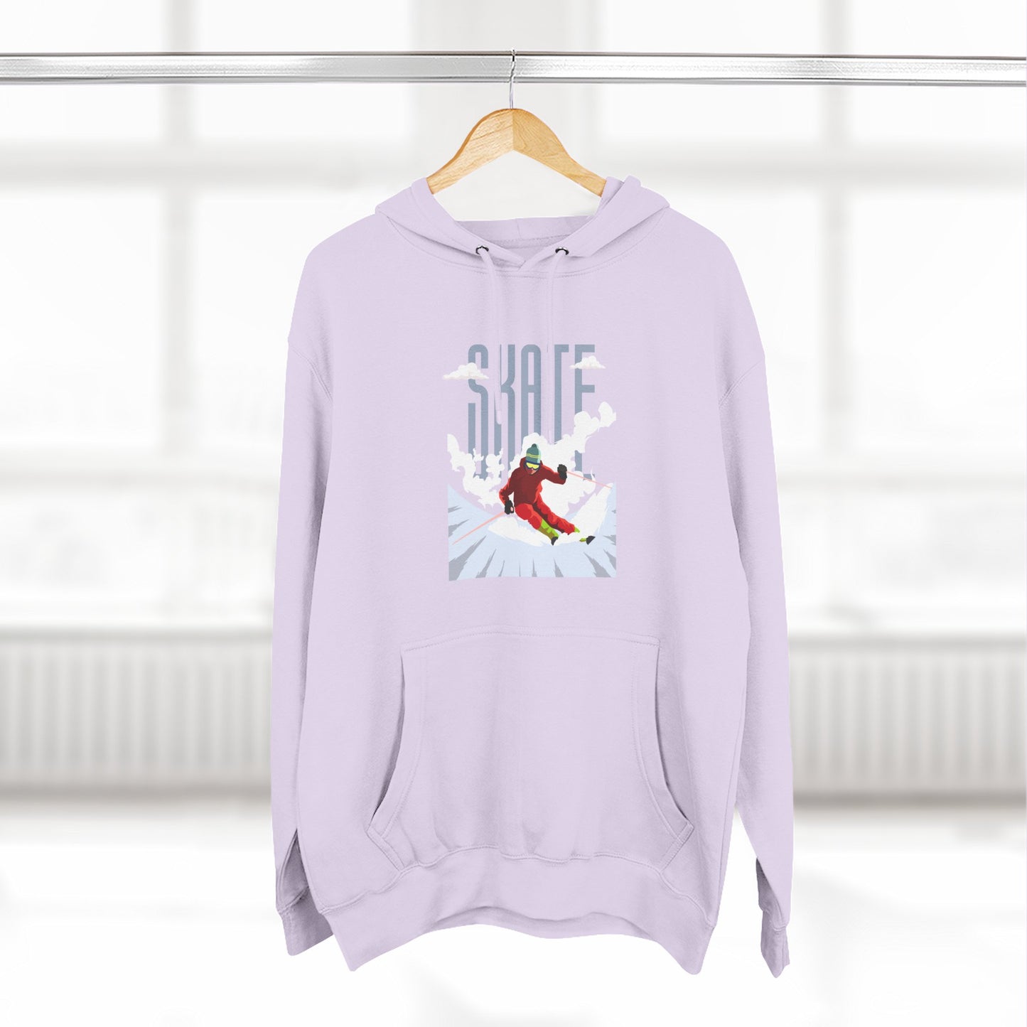 Skiing Fleece Hoodie, Cozy Winter Apparel, Outdoor Sports Gear, Snowboarding Holiday Wear