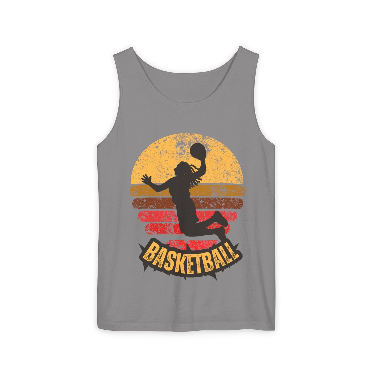 Retro Basketball Unisex Tank Top -  Summer Days, Gifts for Athletes, and Active Wear