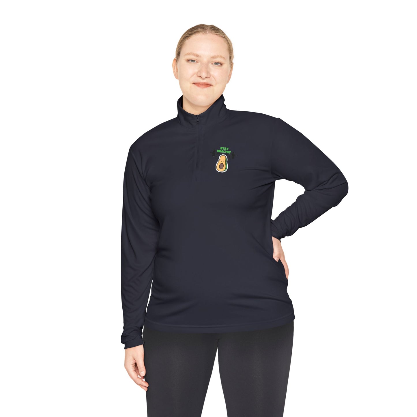 Fitness-Inspired Unisex Quarter-Zip Pullover - Casual Exercise Wear