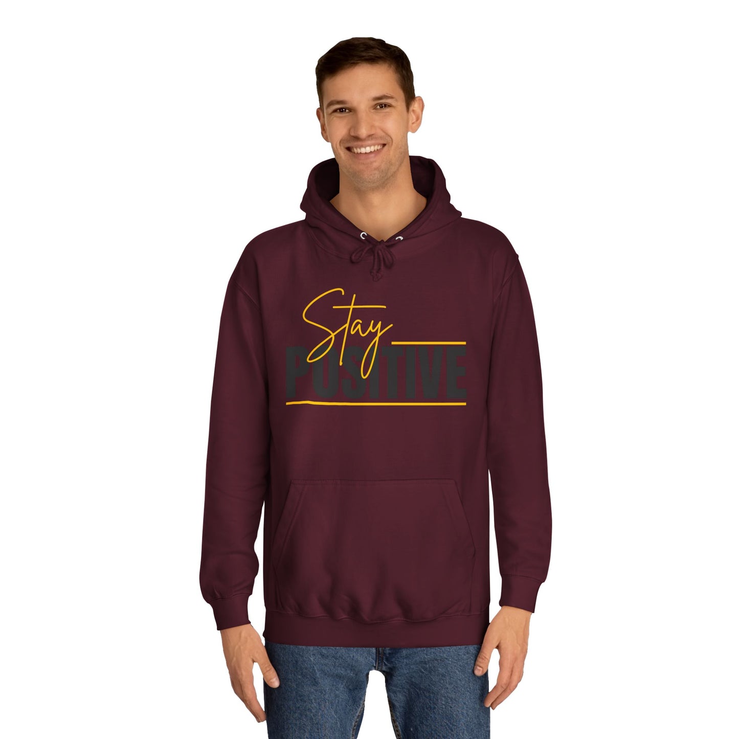 Positive Vibes Unisex College Hoodie, Cozy Sweatshirt
