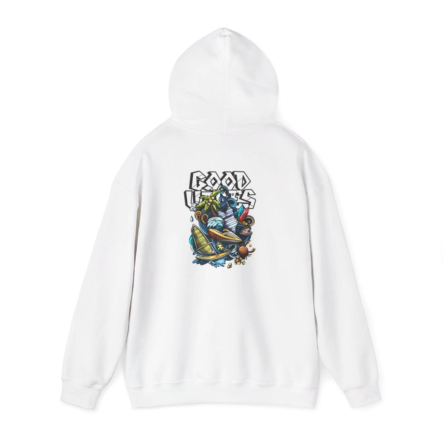 Good Vibes Graffiti Hoodie Sweatshirt, Cozy, Casual Gift, Relaxation Apparel Printify Good Vibes Graffiti Hoodie Sweatshirt, Cozy, Casual Gift, Relaxation Apparel Printify