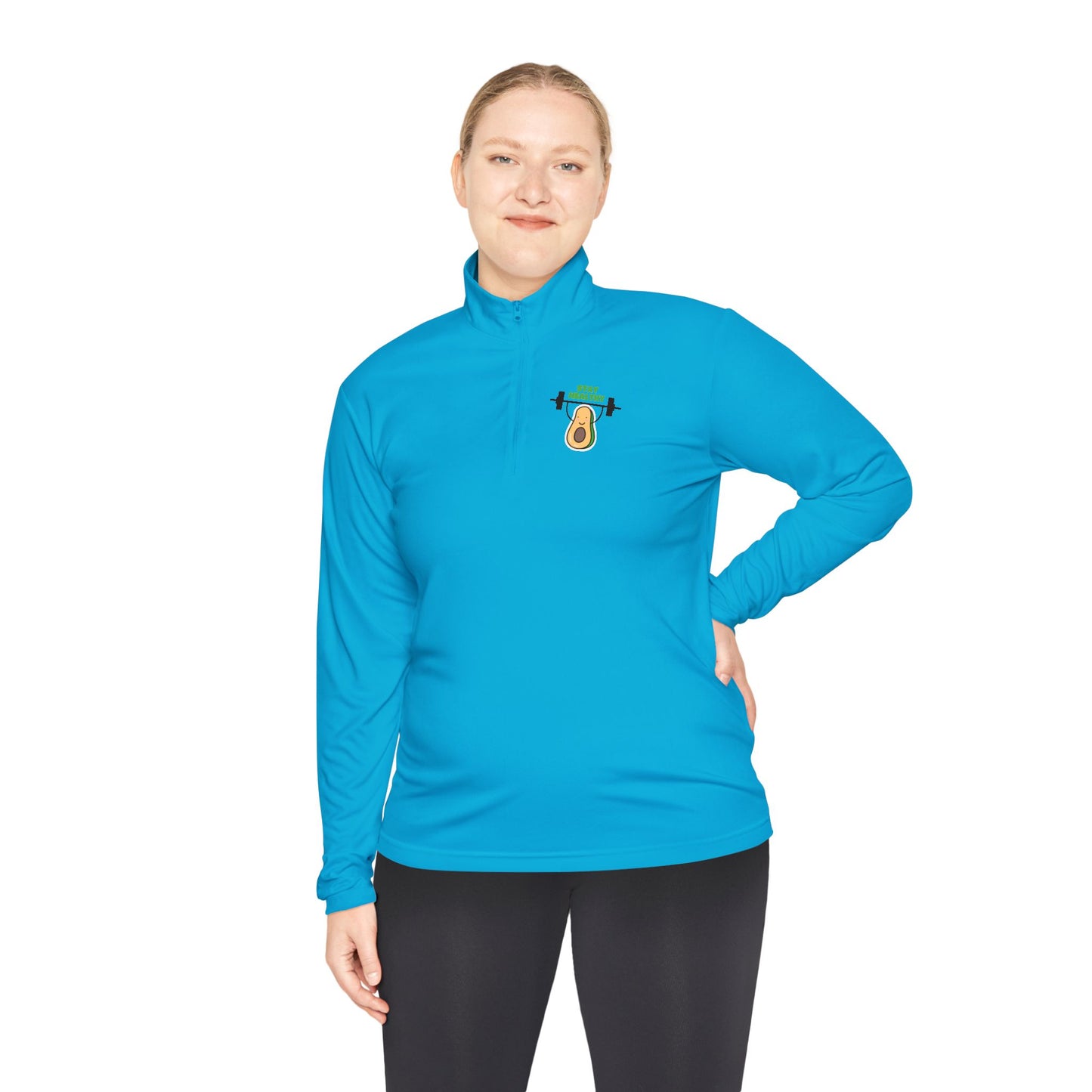 Fitness-Inspired Unisex Quarter-Zip Pullover - Casual Exercise Wear