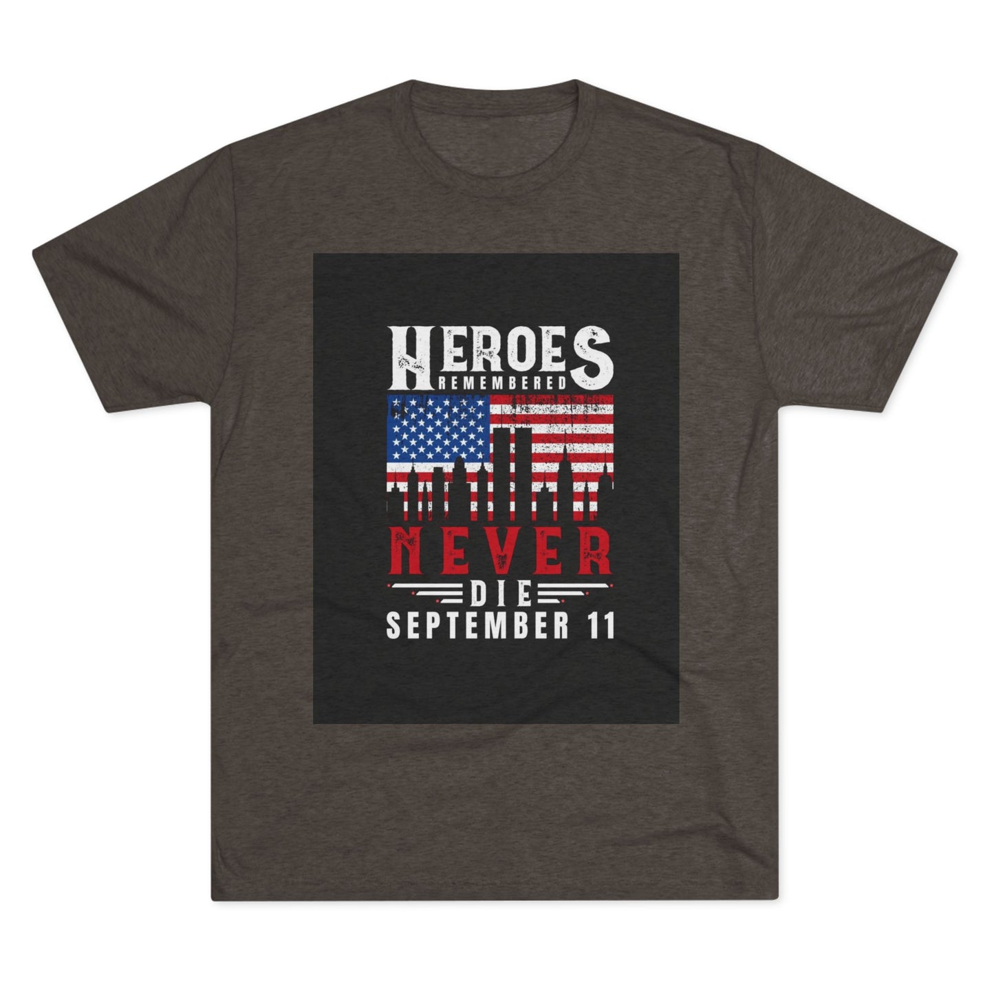 Heroes Remembered 9/11 Unisex Crew Tee, Patriot Tee, Memorial Shirt