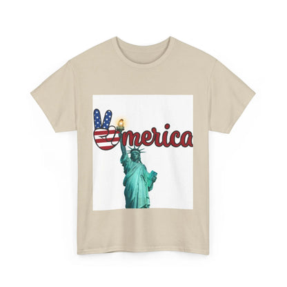 Patriotic Peace Tee, Unisex Cotton T-Shirt, Casual Wear, Gift for Americans Printify Patriotic Peace Tee, Unisex Cotton T-Shirt, Casual Wear, Gift for Americans Printify