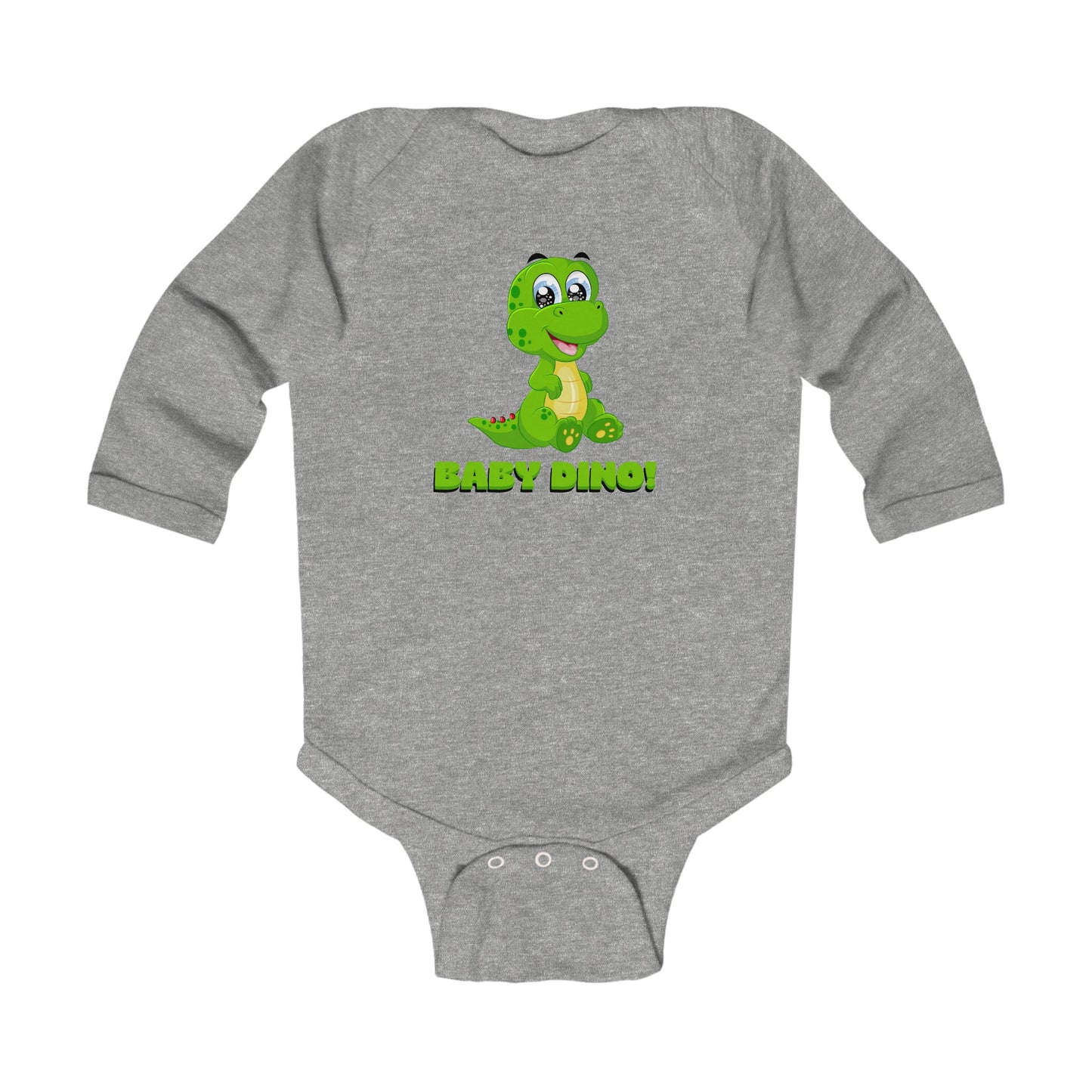 Cute Baby Dino Long Sleeve Bodysuit, Toddler Shirt, Newborn Outfit Printify
