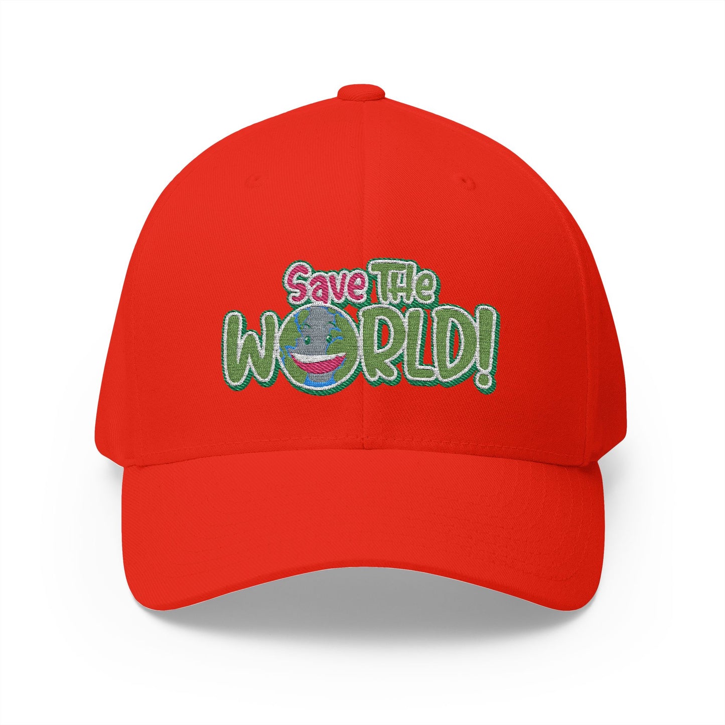 Eco-Friendly 'Save The World' Embroidered Cap, Sustainable Gift, Casual Style, Trendy Headwear