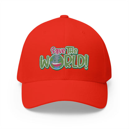 Eco-Friendly 'Save The World' Embroidered Cap, Sustainable Gift, Casual Style, Trendy Headwear