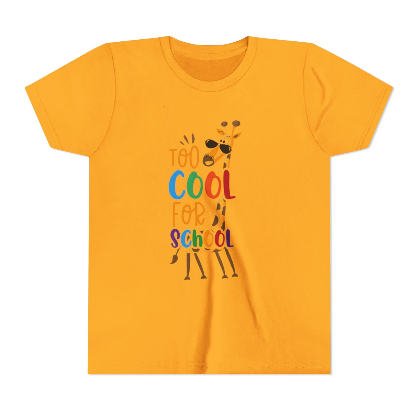 Youth Short Sleeve Tee, 'Too Cool for School' Kids T-shirt, Perfect for Back to School, Casual Wear Printify