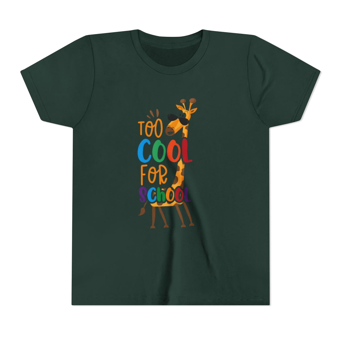 Youth Short Sleeve Tee, 'Too Cool for School' Kids T-shirt, Perfect for Back to School, Casual Wear Printify