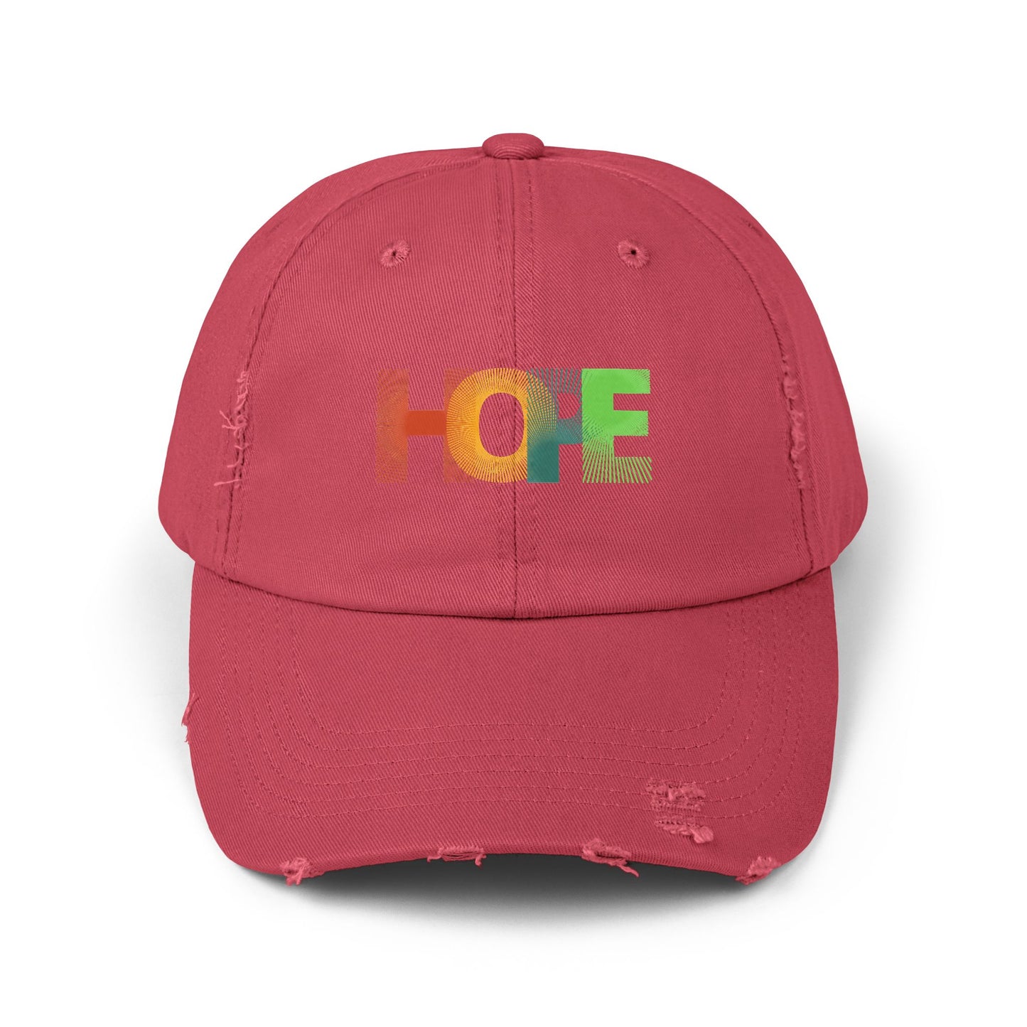 Unisex Distressed Cap with 'HOPE' Design - Trendy Adjustable Hat for Everyday Wear
