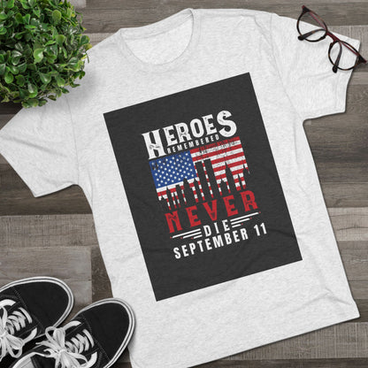 Heroes Remembered 9/11 Unisex Crew Tee, Patriot Tee, Memorial Shirt