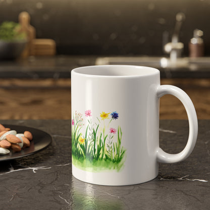 Floral Mug - Hand-painted Spring Design, Botanical Décor,Tea Time Favorite Printify