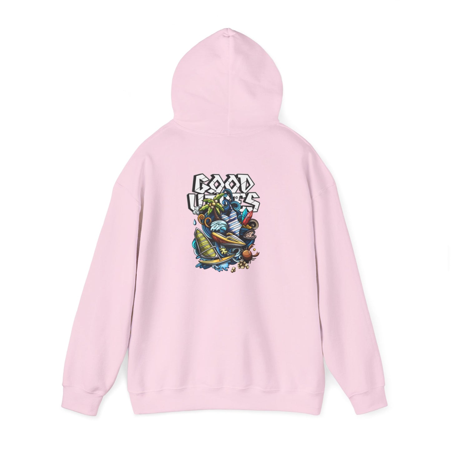 Good Vibes Graffiti Hoodie Sweatshirt, Cozy, Casual Gift, Relaxation Apparel Printify