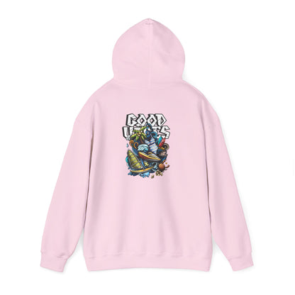 Good Vibes Graffiti Hoodie Sweatshirt, Cozy, Casual Gift, Relaxation Apparel Printify