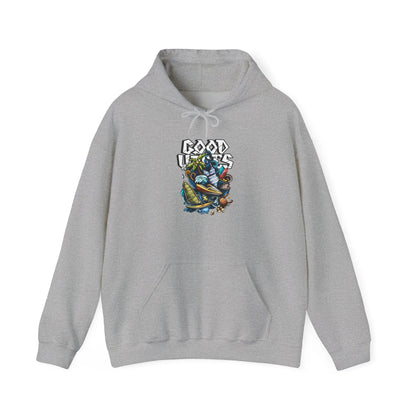 Good Vibes Graffiti Hoodie Sweatshirt, Cozy, Casual Gift, Relaxation Apparel Printify Good Vibes Graffiti Hoodie Sweatshirt, Cozy, Casual Gift, Relaxation Apparel Printify