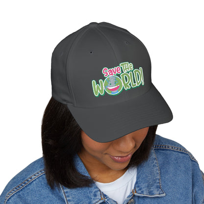 Eco-Friendly 'Save The World' Embroidered Cap, Sustainable Gift, Casual Style, Trendy Headwear