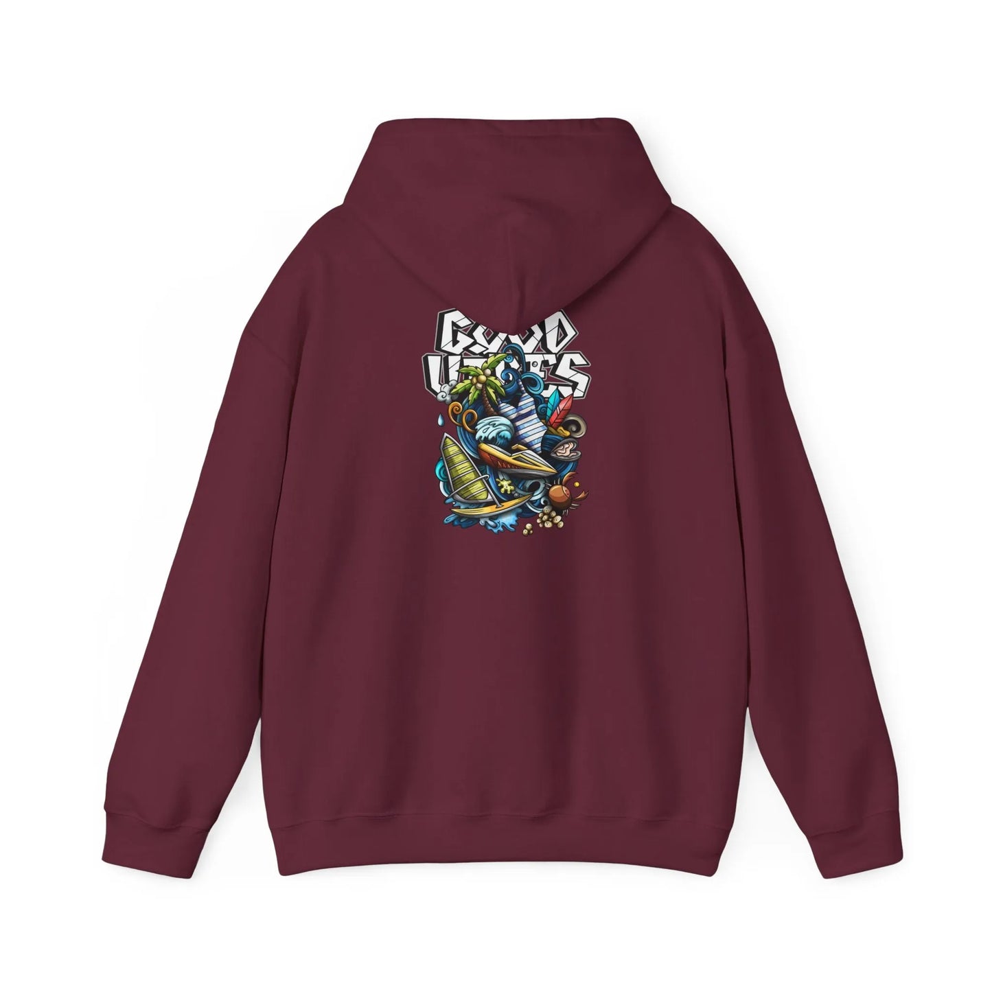 Good Vibes Graffiti Hoodie Sweatshirt, Cozy, Casual Gift, Relaxation Apparel Printify Good Vibes Graffiti Hoodie Sweatshirt, Cozy, Casual Gift, Relaxation Apparel Printify