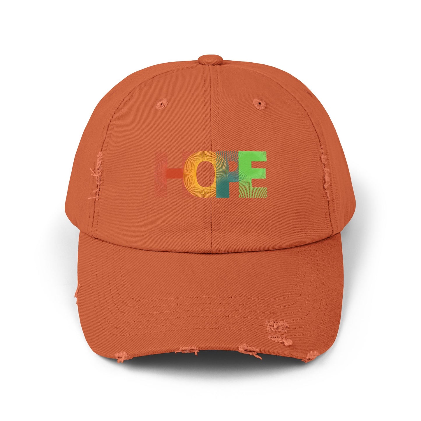 Unisex Distressed Cap with 'HOPE' Design - Trendy Adjustable Hat for Everyday Wear