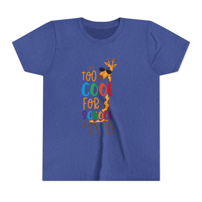 Youth Short Sleeve Tee, 'Too Cool for School' Kids T-shirt, Perfect for Back to School, Casual Wear Printify