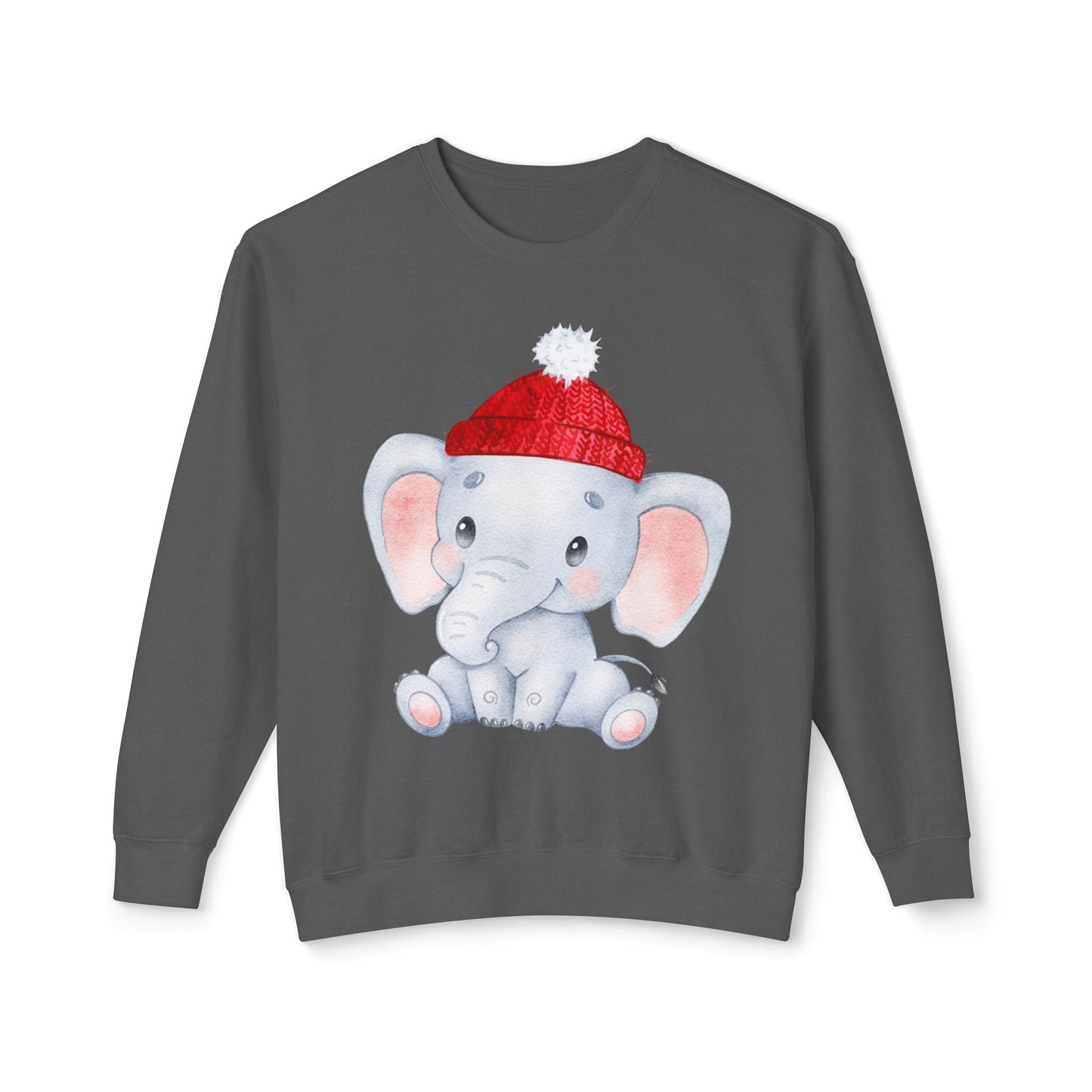 Adorable Elephant Crewneck Sweatshirt, Cute Unisex Sweatshirt, Cozy Lightweight Top