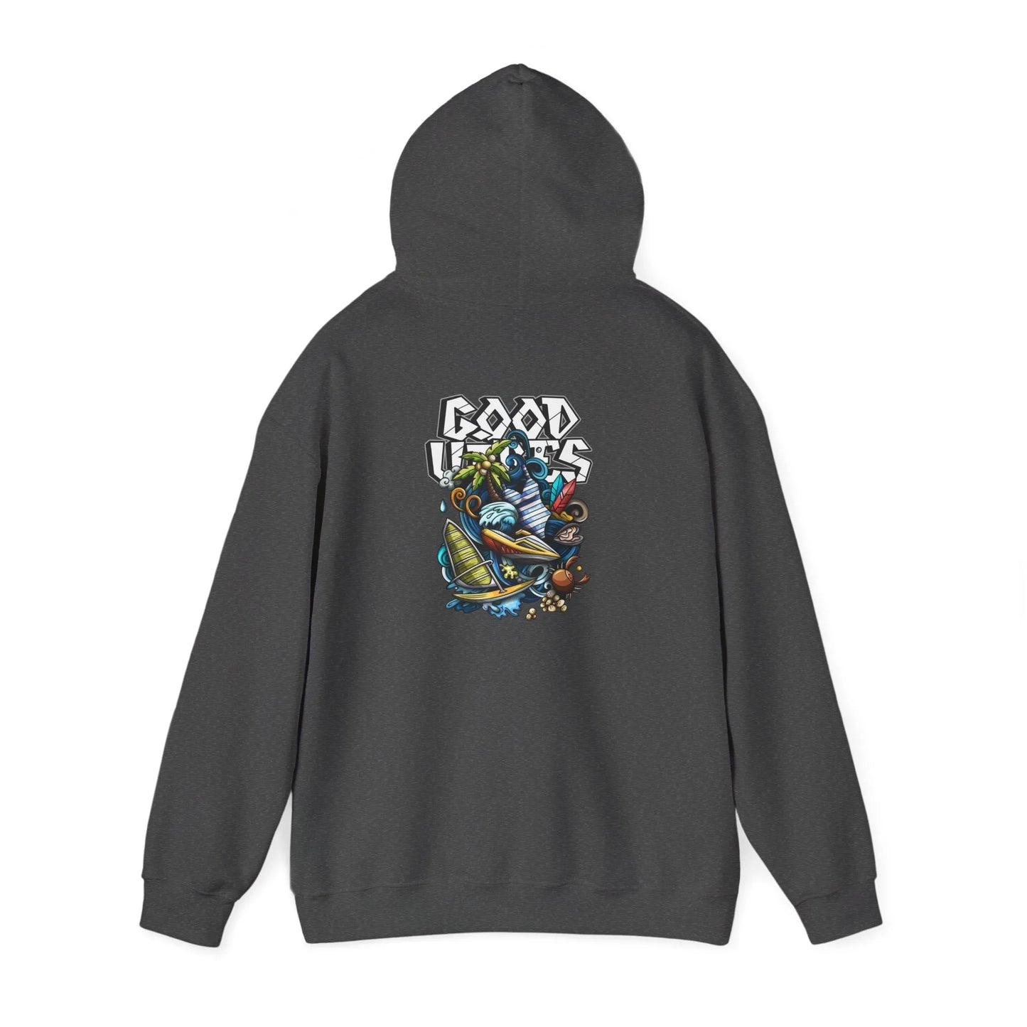 Good Vibes Graffiti Hoodie Sweatshirt, Cozy, Casual Gift, Relaxation Apparel Printify Good Vibes Graffiti Hoodie Sweatshirt, Cozy, Casual Gift, Relaxation Apparel Printify