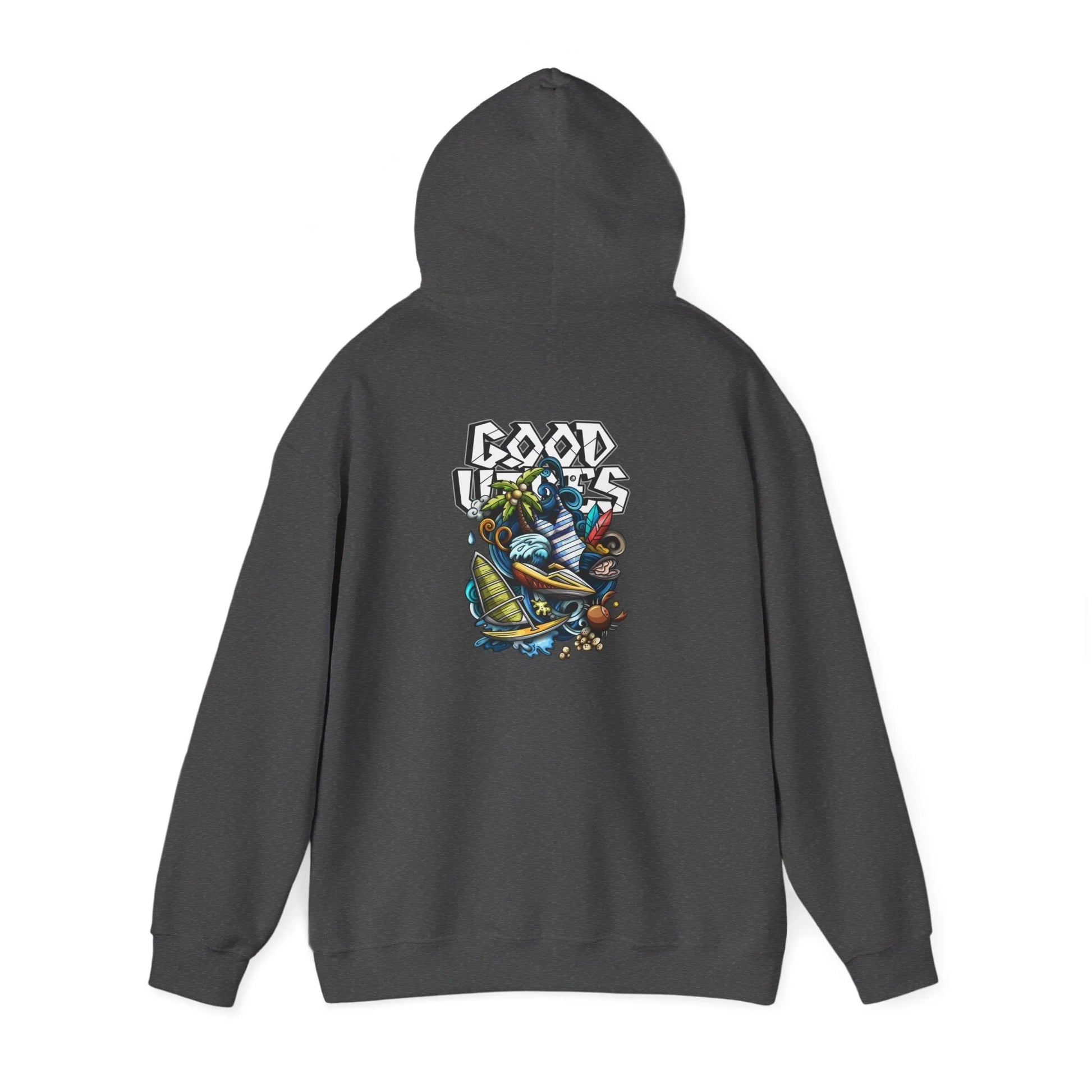 Good Vibes Graffiti Hoodie Sweatshirt, Cozy, Casual Gift, Relaxation Apparel Printify Good Vibes Graffiti Hoodie Sweatshirt, Cozy, Casual Gift, Relaxation Apparel Printify