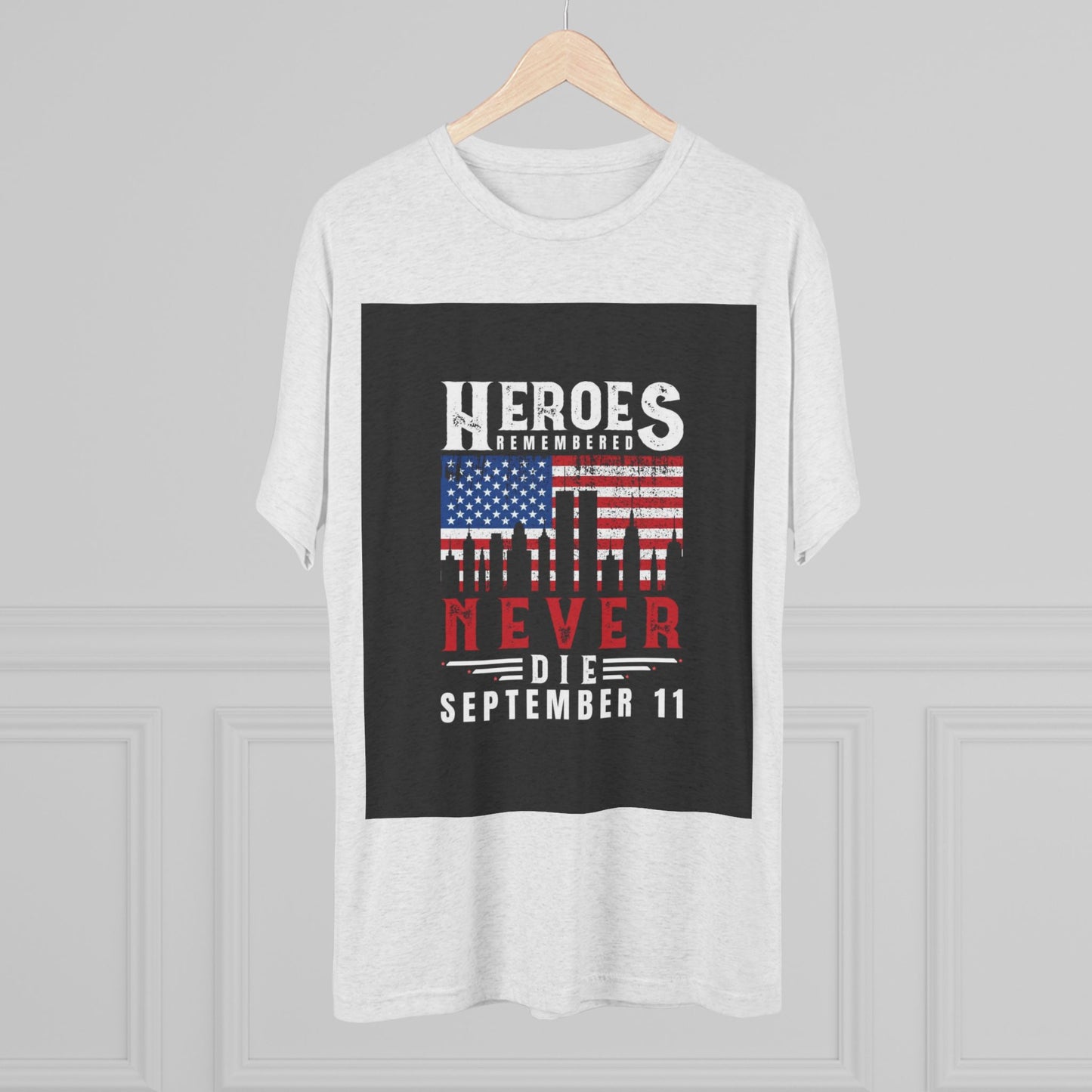 Heroes Remembered 9/11 Unisex Crew Tee, Patriot Tee, Memorial Shirt