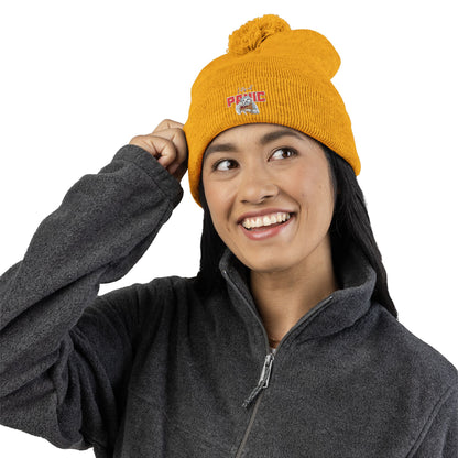 Cozy Embroidered Pom-Pom Cap | Winter Hat, Fashion Accessory