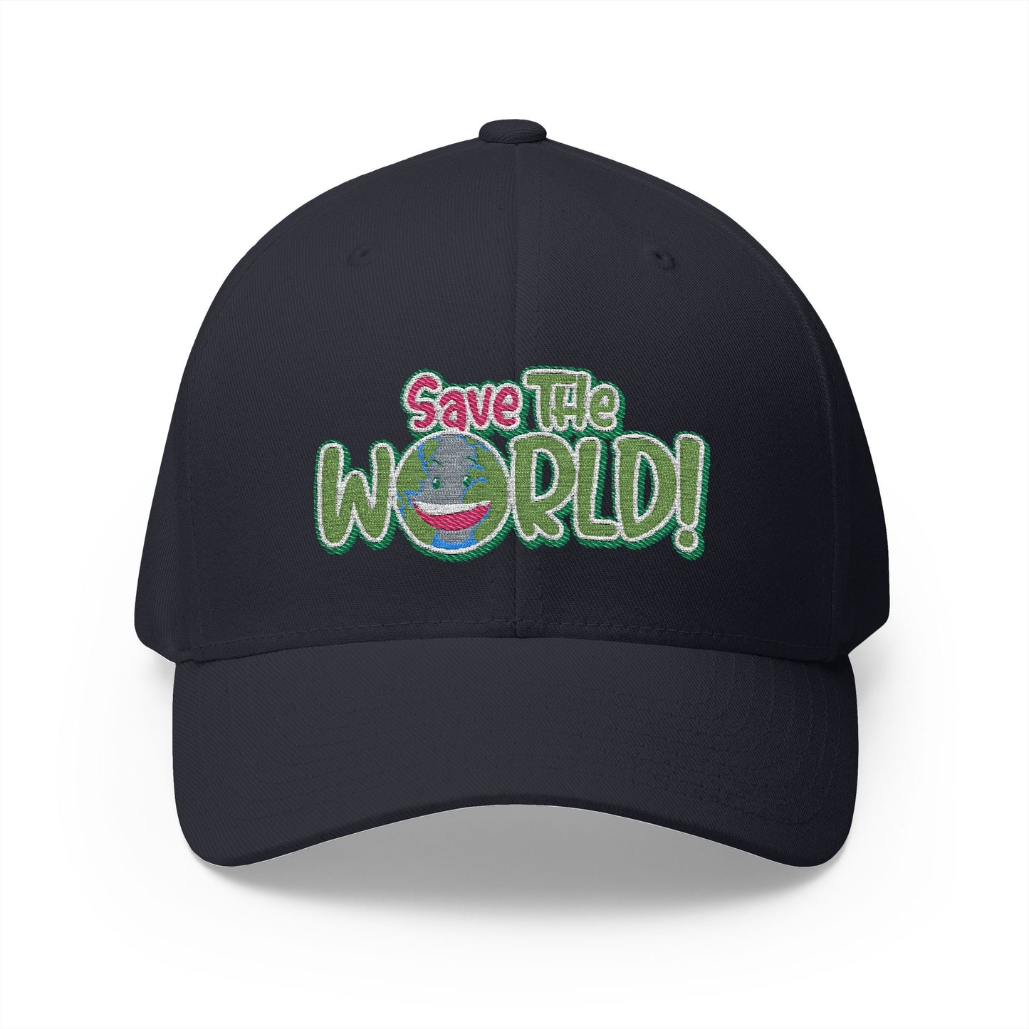 Eco-Friendly 'Save The World' Embroidered Cap, Sustainable Gift, Casual Style, Trendy Headwear