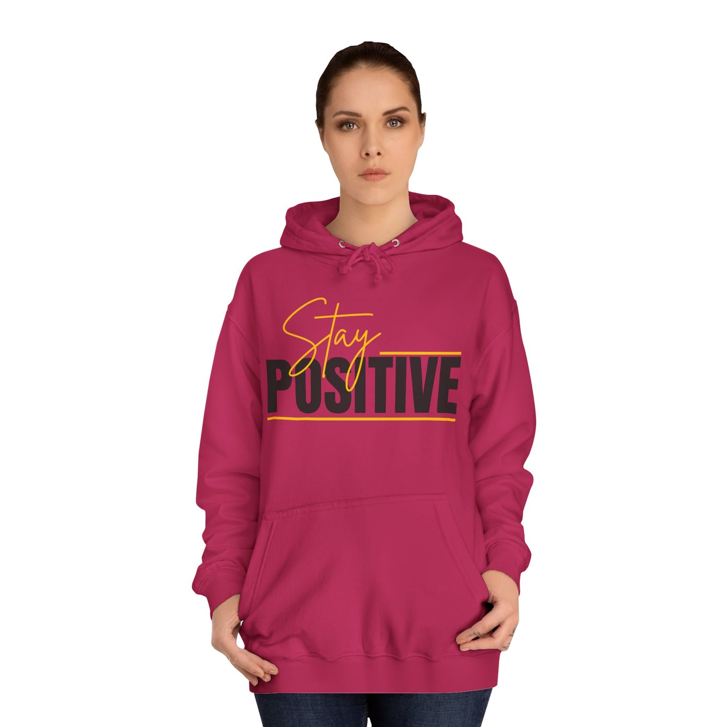 Positive Vibes Unisex College Hoodie, Cozy Sweatshirt
