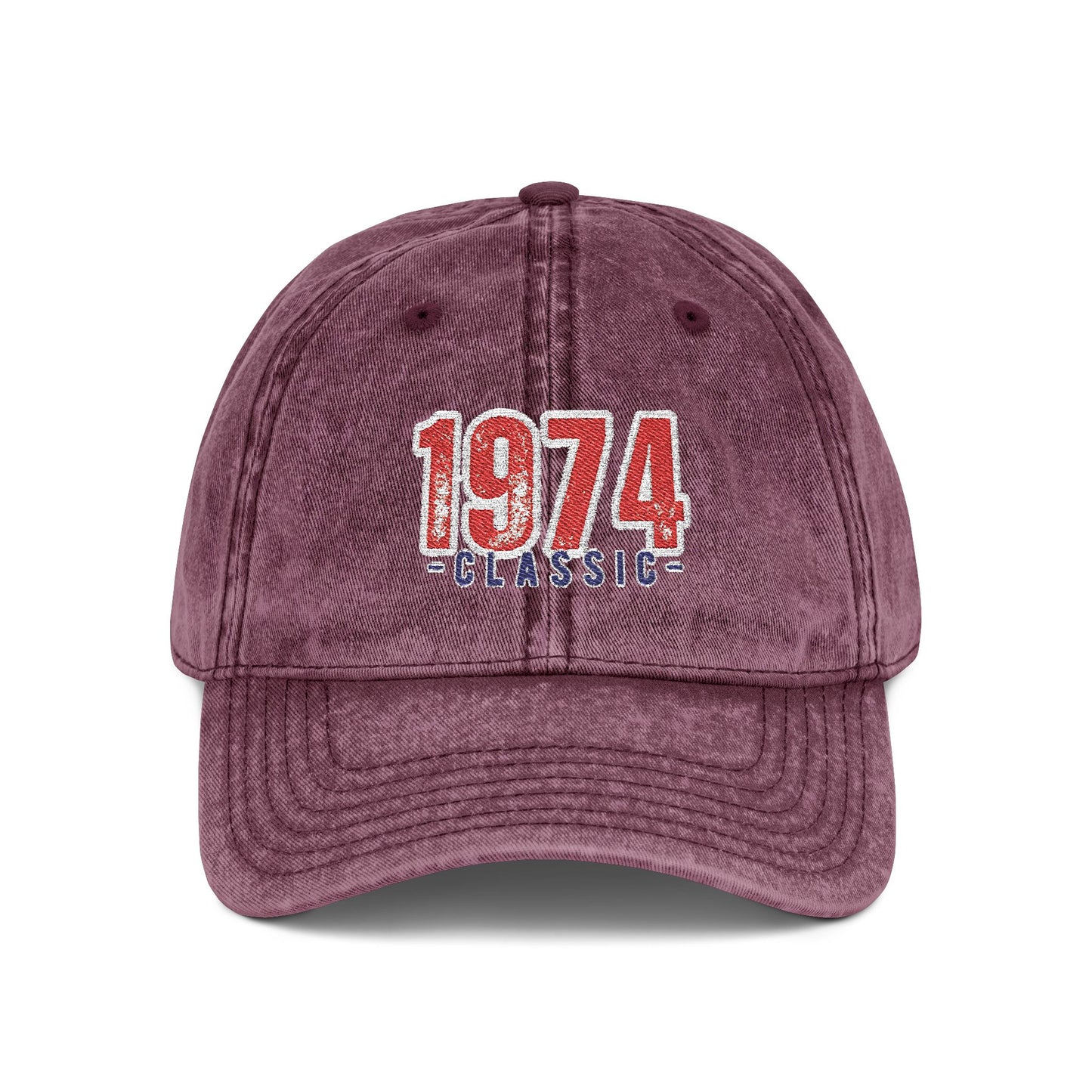 Vintage Embroidered Cap, Retro 1974 Baseball Hat, Unisex Adjustable Hat, Perfect for Casual Wear