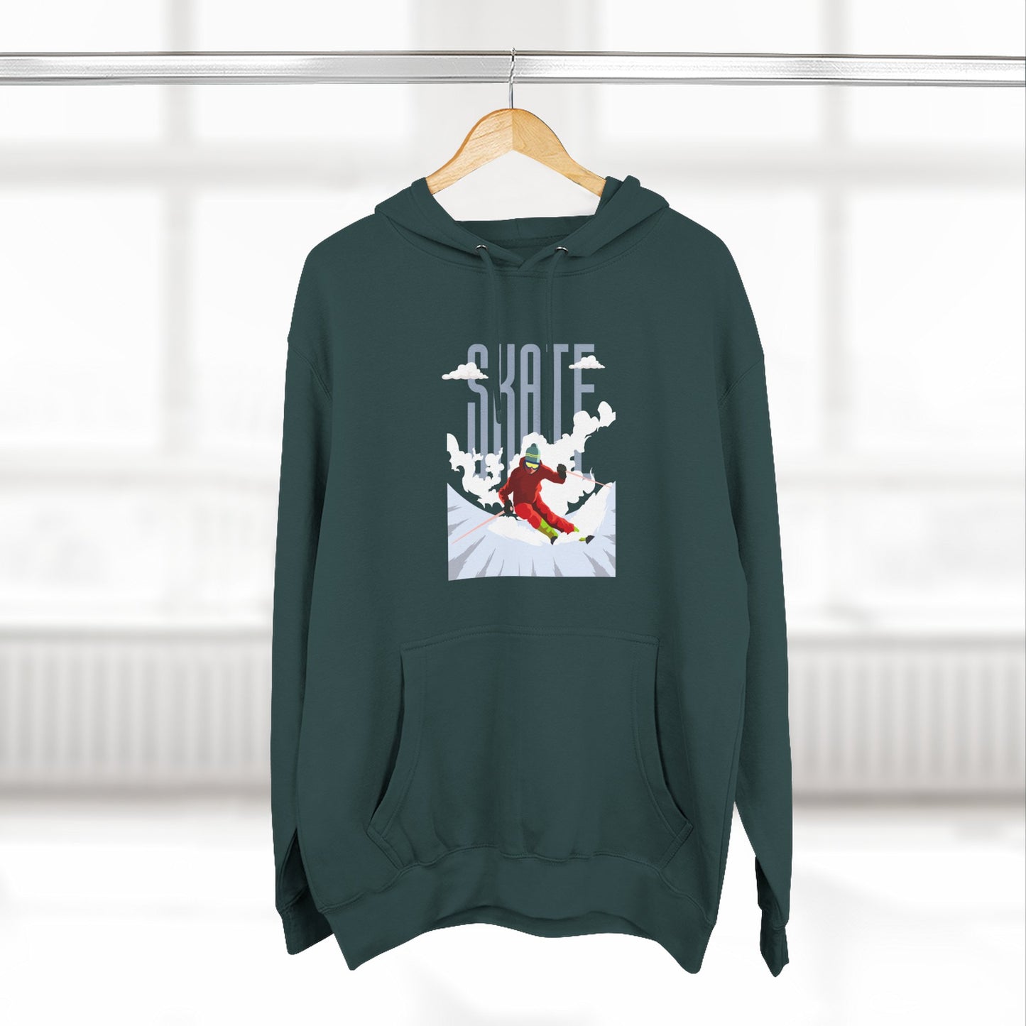 Skiing Fleece Hoodie, Cozy Winter Apparel, Outdoor Sports Gear, Snowboarding Holiday Wear