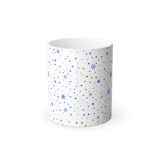 Color Morphing Snowflakes Mug, Winter Gift, Coffee or Tea Mug, Unique Gift Idea Printify