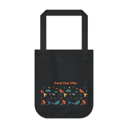 Organic Canvas Tote Bag with Design - Eco-Friendly  Reusable