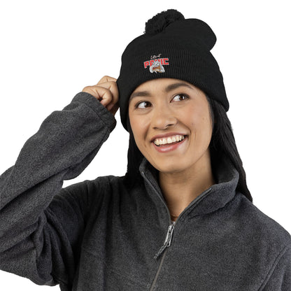 Cozy Embroidered Pom-Pom Cap | Winter Hat, Fashion Accessory