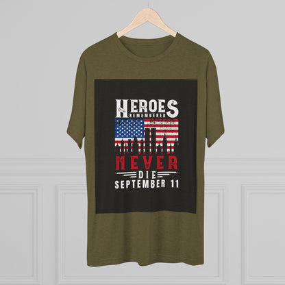 Heroes Remembered 9/11 Unisex Crew Tee, Patriot Tee, Memorial Shirt