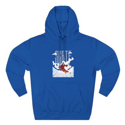 Skiing Fleece Hoodie, Cozy Winter Apparel, Outdoor Sports Gear, Snowboarding Holiday Wear