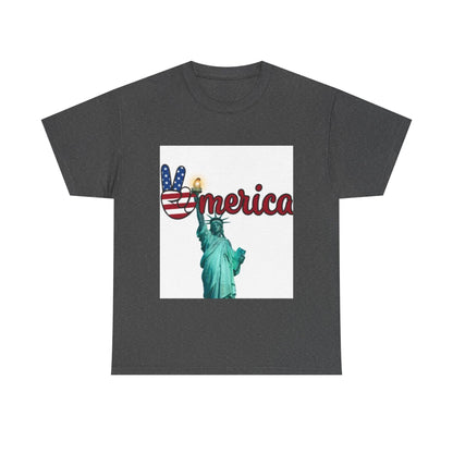Patriotic Peace Tee, Unisex Cotton T-Shirt, Casual Wear, Gift for Americans Printify Patriotic Peace Tee, Unisex Cotton T-Shirt, Casual Wear, Gift for Americans Printify