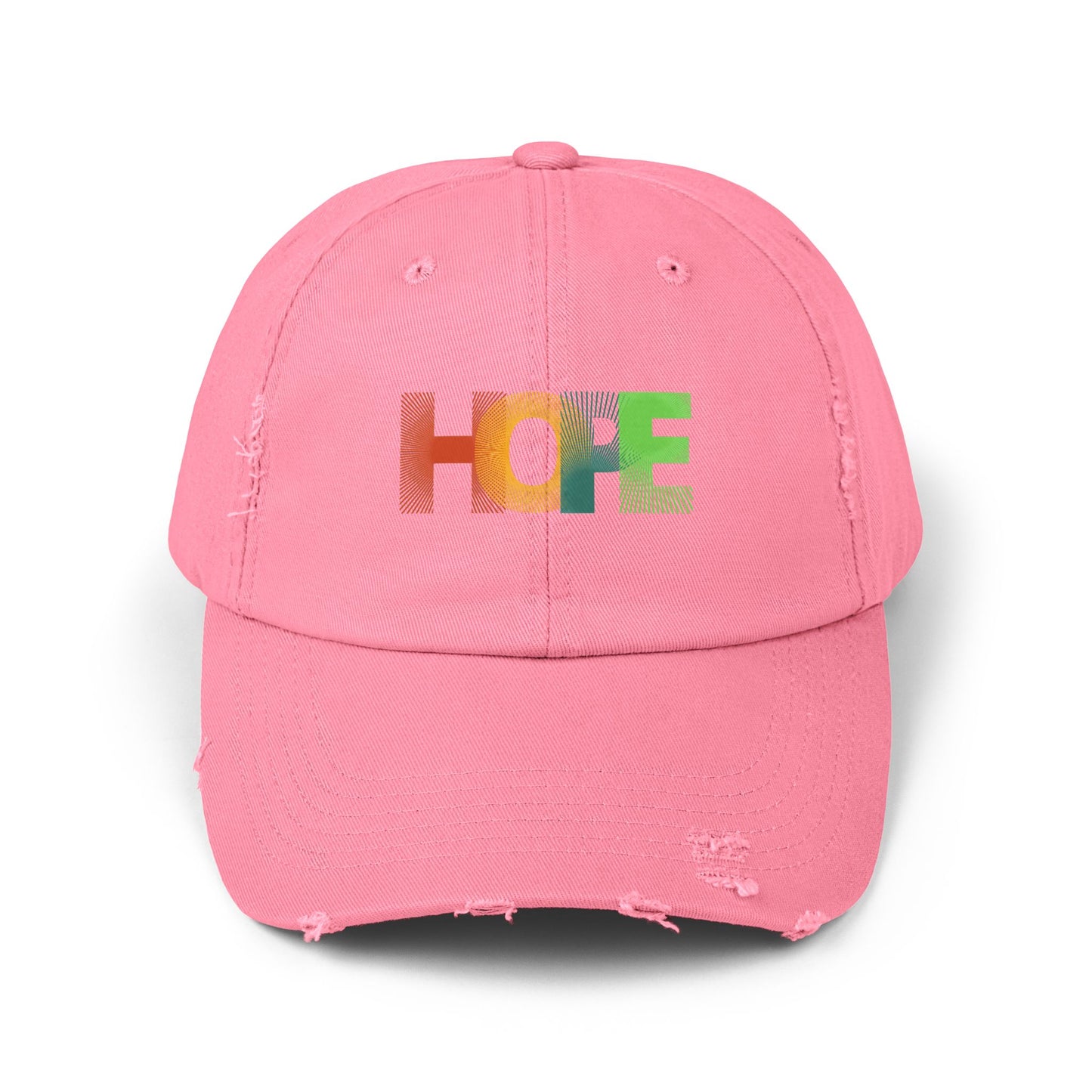 Unisex Distressed Cap with 'HOPE' Design - Trendy Adjustable Hat for Everyday Wear