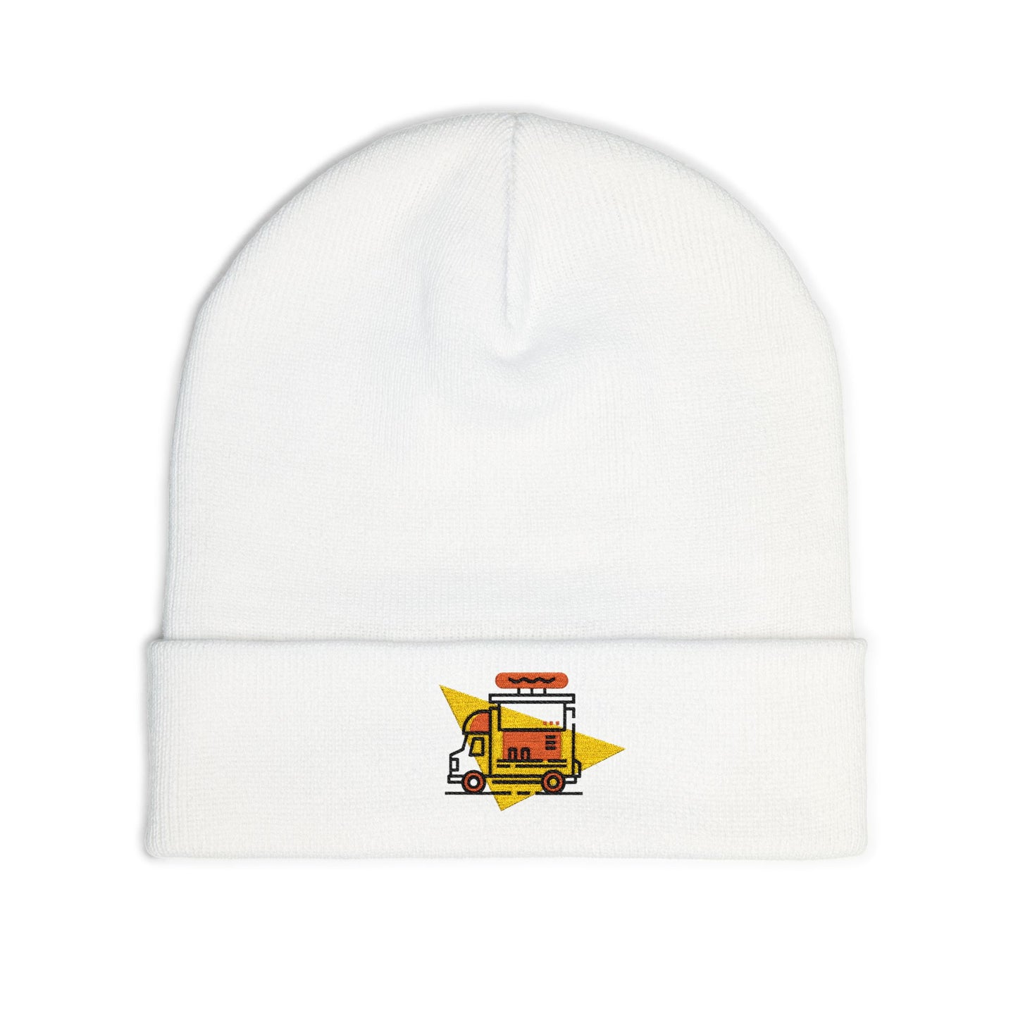 Embroidered Food Truck Beanie - Cozy Knit , Winter Accessory, Casual Outing