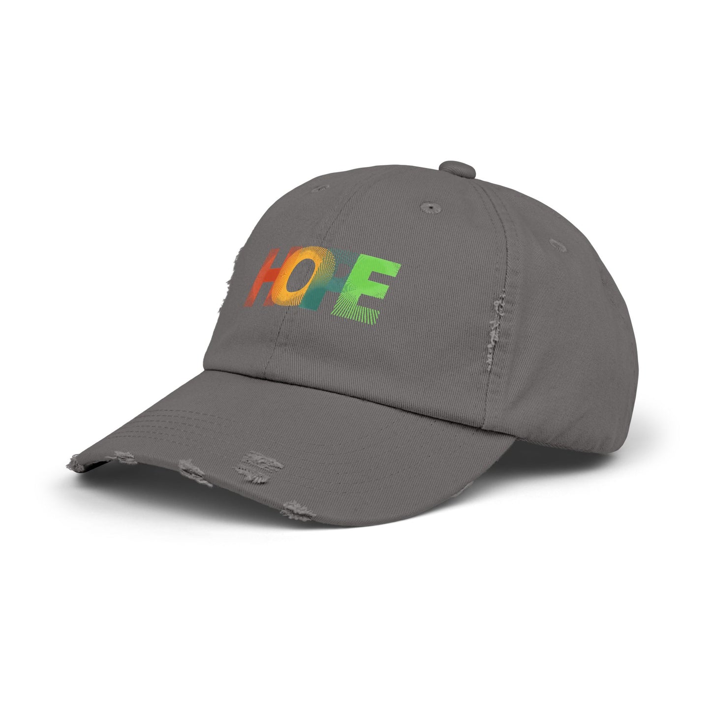 Unisex Distressed Cap with 'HOPE' Design - Trendy Adjustable Hat for Everyday Wear