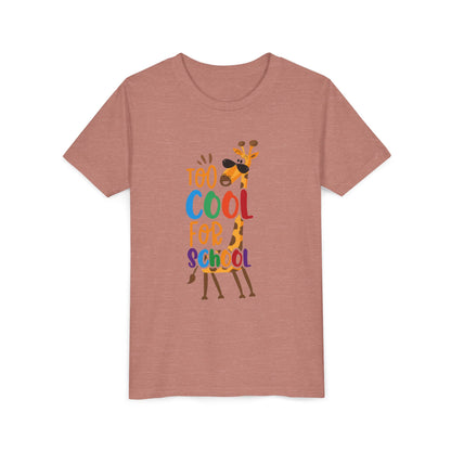Youth Short Sleeve Tee, 'Too Cool for School' Kids T-shirt, Perfect for Back to School, Casual Wear Printify