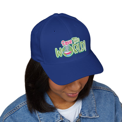 Eco-Friendly 'Save The World' Embroidered Cap, Sustainable Gift, Casual Style, Trendy Headwear Printify