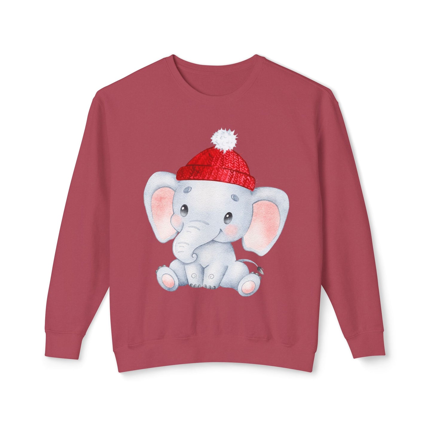 Adorable Elephant Crewneck Sweatshirt, Cute Unisex Sweatshirt, Cozy Lightweight Top