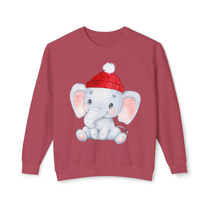 Adorable Elephant Crewneck Sweatshirt, Cute Unisex Sweatshirt, Cozy Lightweight Top